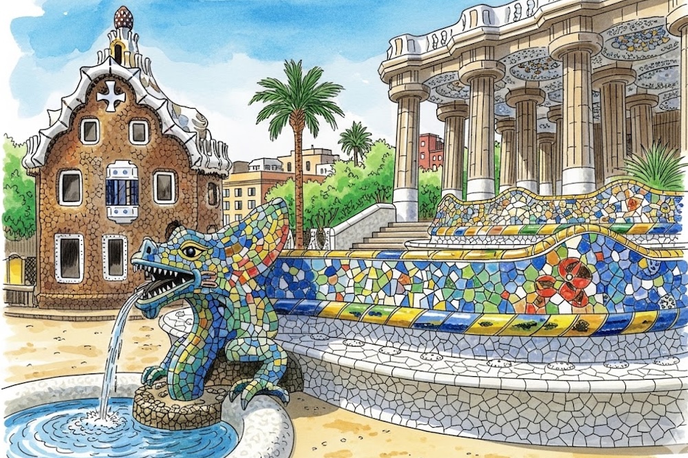 巴塞隆納搭公車往返奎爾公園 Park Güell省力攻略